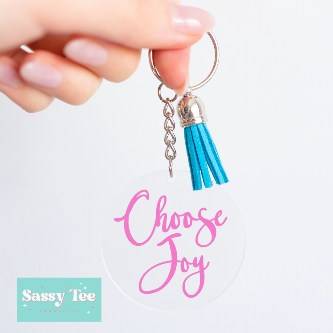 CHOOSE JOY UV DTF Round Keychain Decal **Preorder/Restock Ships in 5-10 biz days**