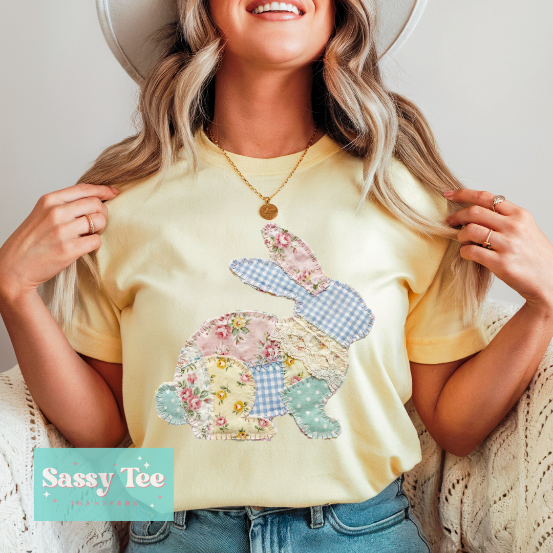 EASTER BUNNY PASTEL FLORAL PATCHWORK **Preorder/Restock Ships in 5-10 biz days**