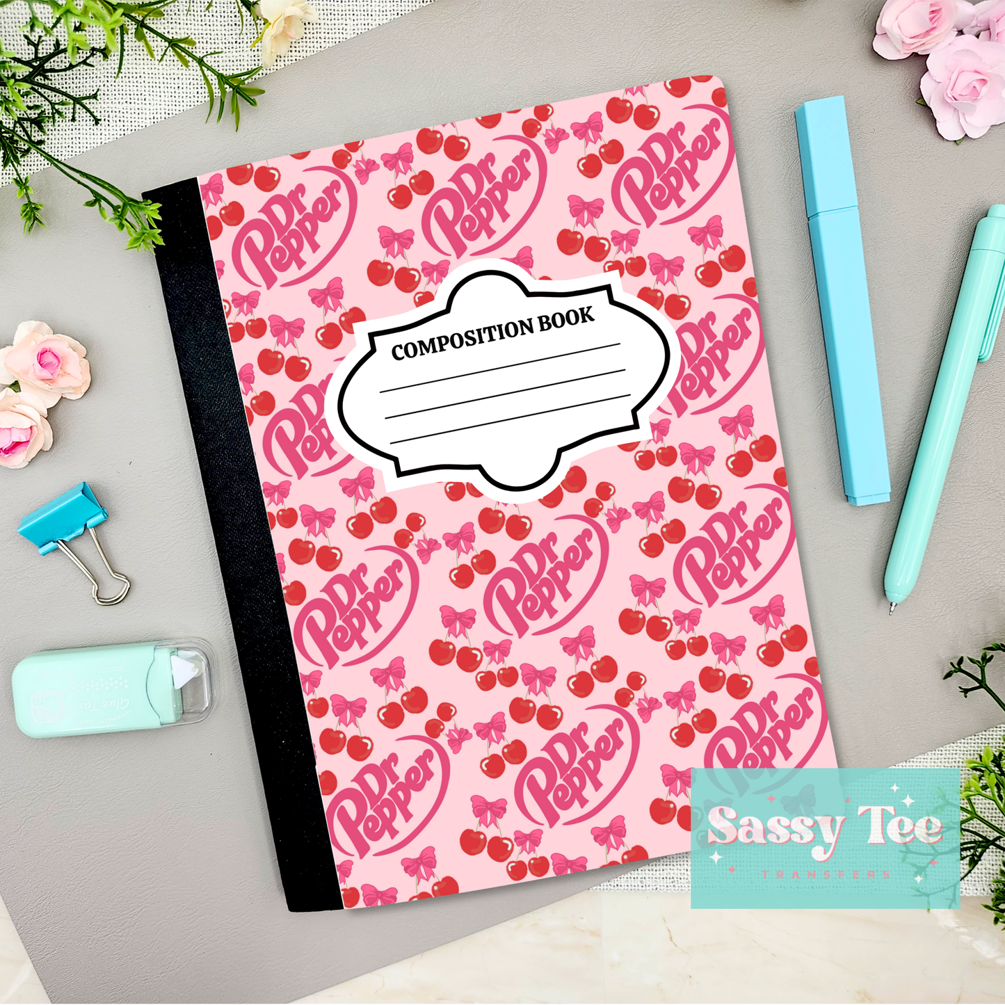 DR P PINK CHERRY COLA Peel + Stick Notebook Cover SET