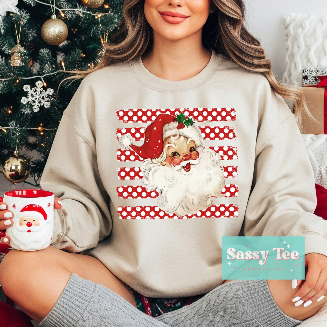 SANTA SMILE PREPPY STRIPES RED **Preorder/Restock Ships in 5-10 biz days**
