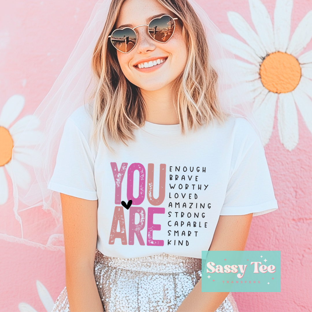 YOU ARE AFFIRMATIONS PINK **Preorder/Restock Ships in 5-10 biz days**
