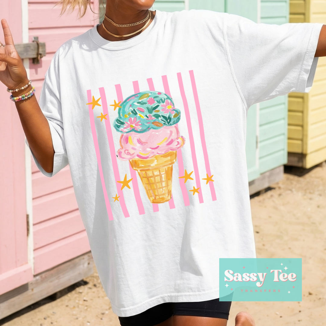 ICE CREAM CONE PINK MINT PREPPY **Preorder/Restock Ships in 5-10 biz days**
