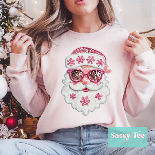 SANTA FAUX SEQUIN PINK **Preorder/Restock Ships in 5-10 biz days**