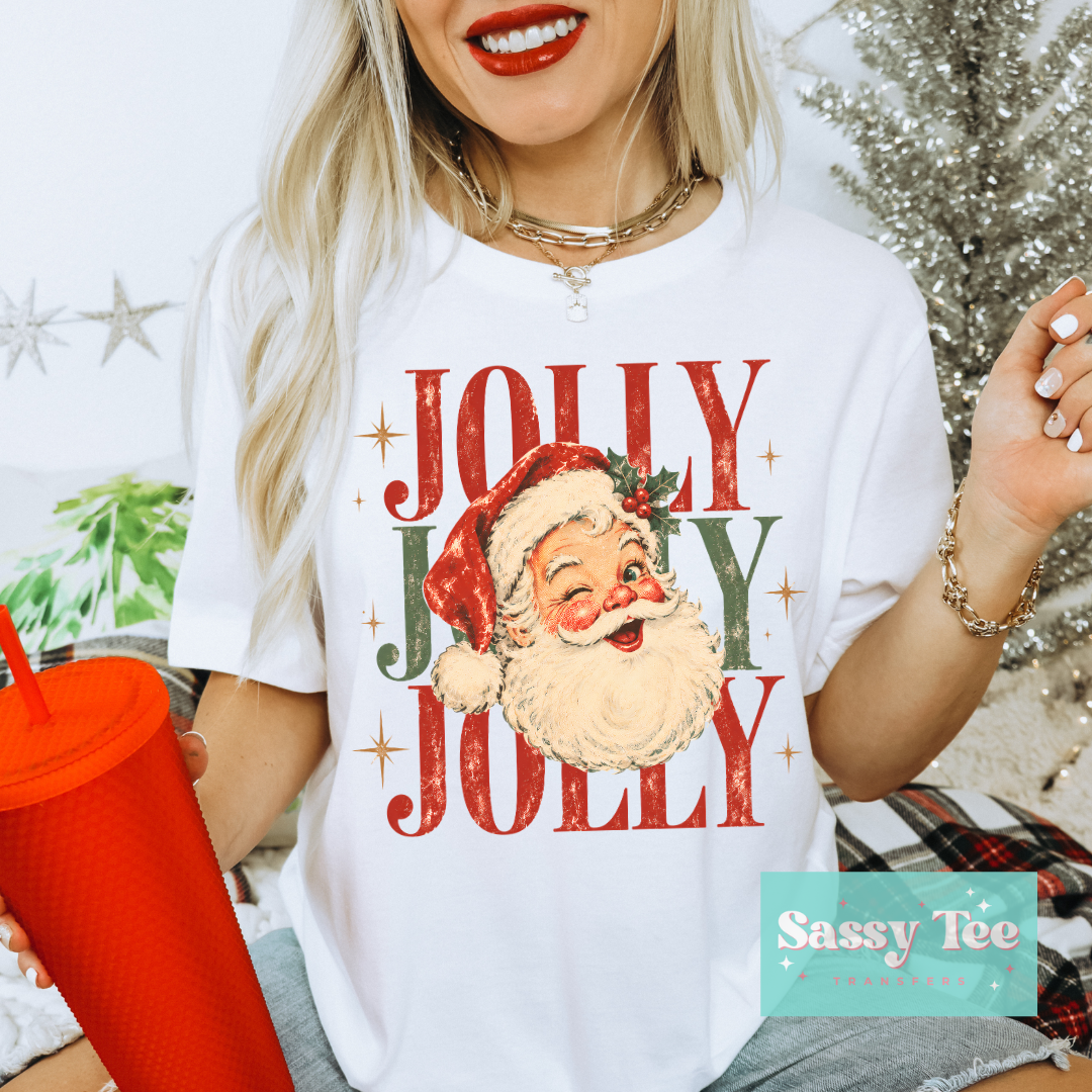 JOLLY SANTA RED GREEN VINTAGE **Preorder/Restock Ships in 5-10 biz days**
