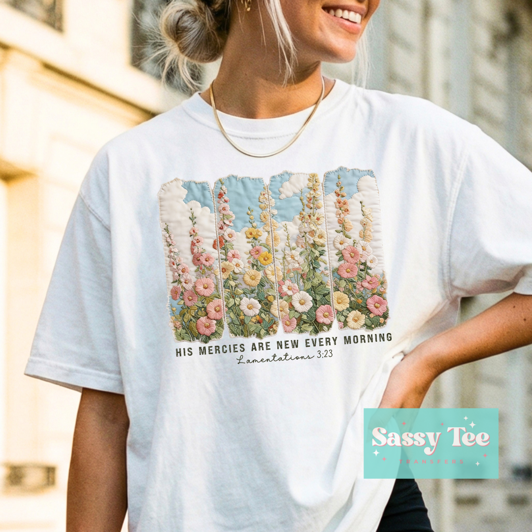 HIS MERCIES ARE NEW EVERY MORNING FAUX PATCHWORK FLOWERS **Preorder/Restock Ships in 5-10 biz days**