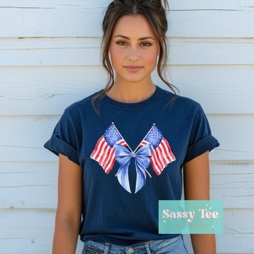 AMERICA FLAGS BOW