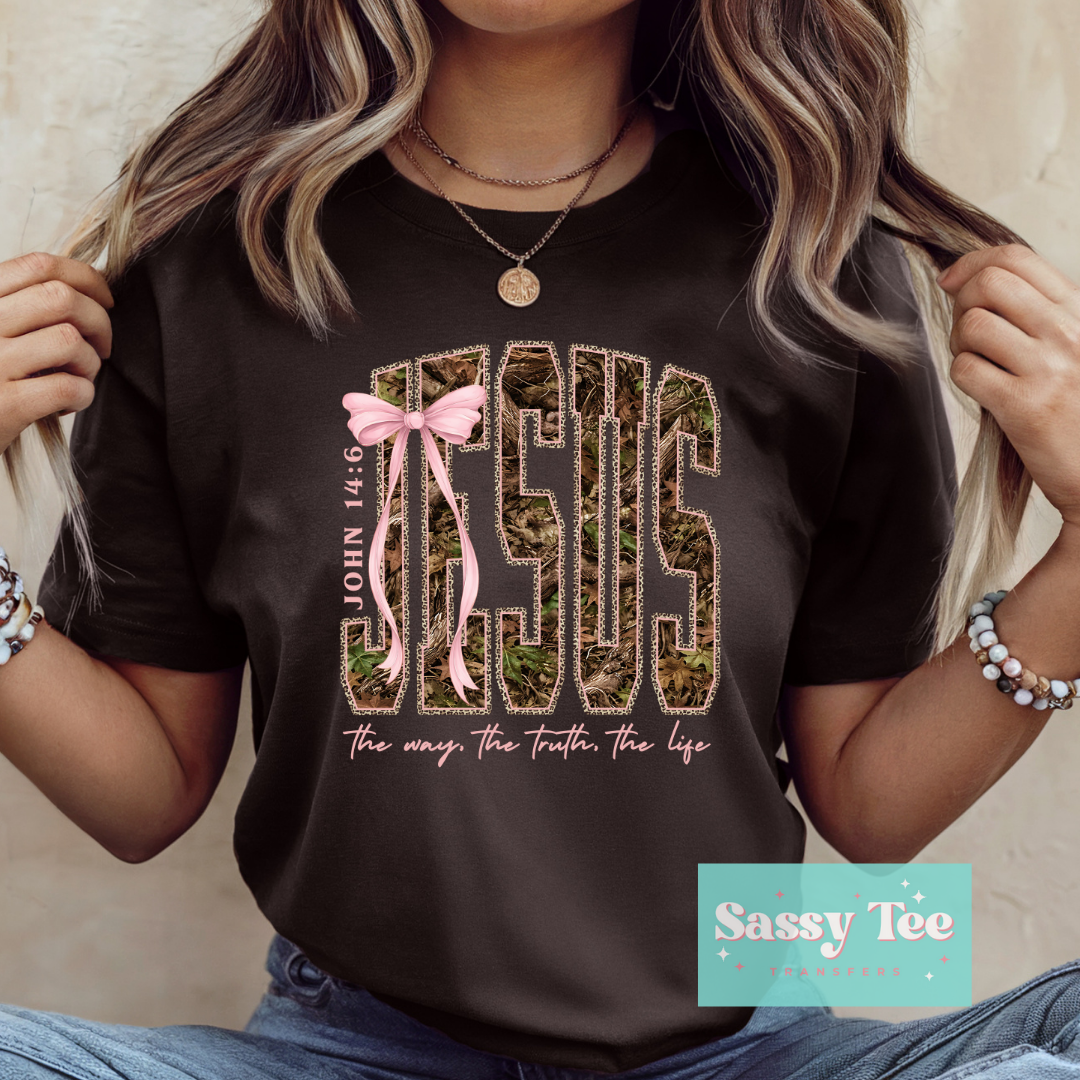 JESUS CAMO PINK BOW **Preorder/Restock Ships in 5-10 biz days**