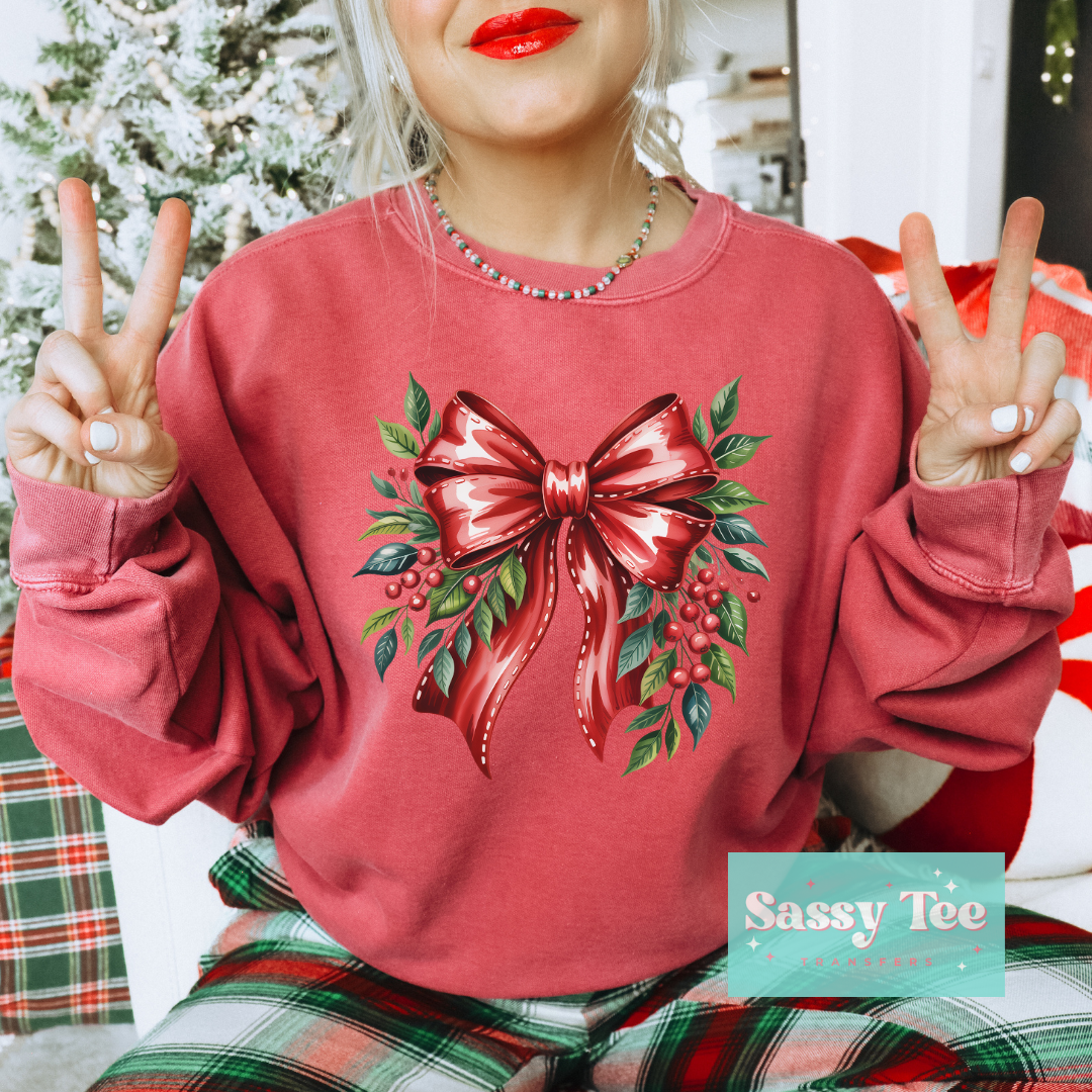 CHRISTMAS BOW COQUETTE MISTLETOE **Preorder/Restock Ships in 5-10 biz days**