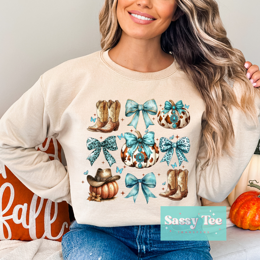 WESTERN TURQUOISE FALL COQUETTE BOOTS