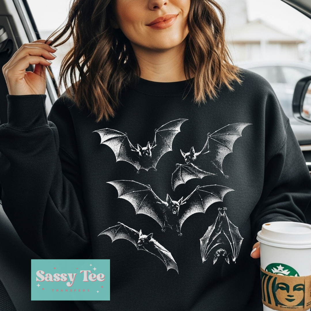 BATS WHITE For Darker Colors **Preorder/Restock Ships in 5-10 biz days**