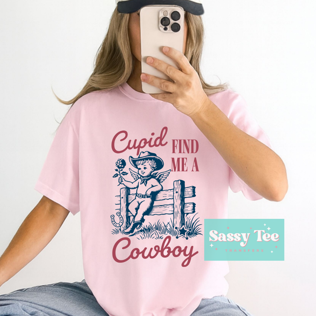 CUPID FIND ME A COWBOY FENCE DISTRESSED **Preorder/Restock Ships in 5-10 biz days**