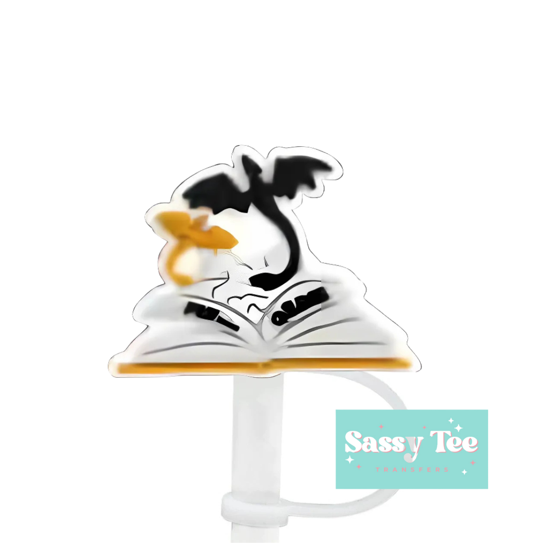 DRAGONS ONYX STORM FOURTH WING STRAW TOPPER