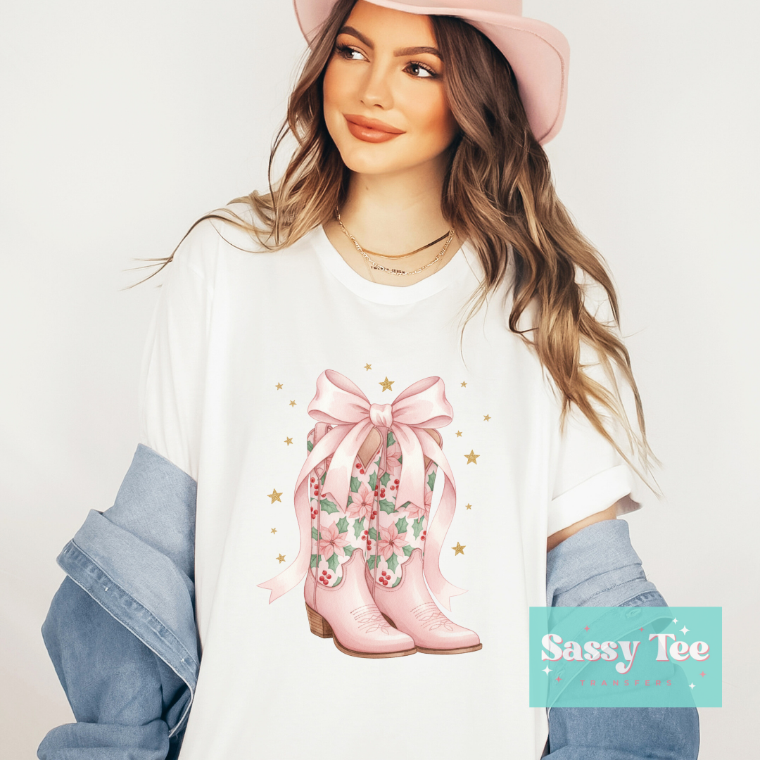 COWGIRL CHRISTMAS PINK BOW MISTLETOE **Preorder/Restock Ships in 5-10 biz days**