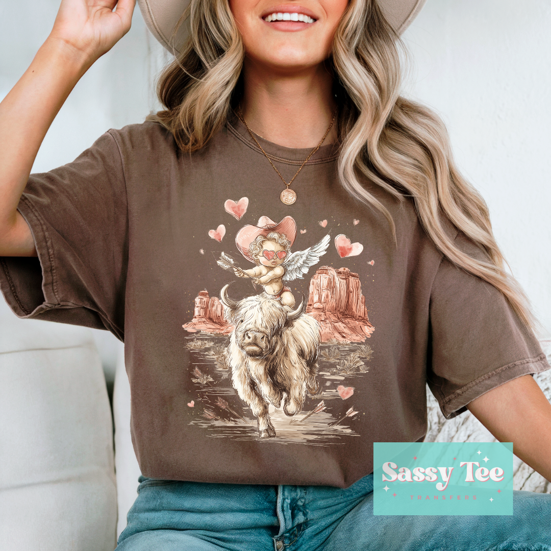 HIGHLAND COW CUPID WESTERN VINTAGE **Preorder/Restock Ships in 5-10 biz days**