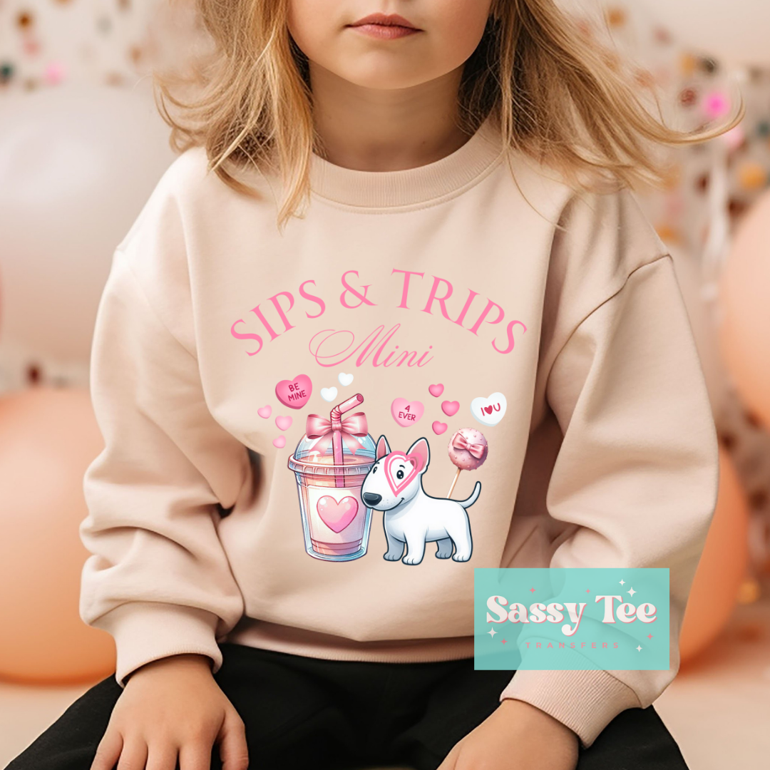 SIPS TRIPS MINI PINK BOW DOG VALENTINE Kids