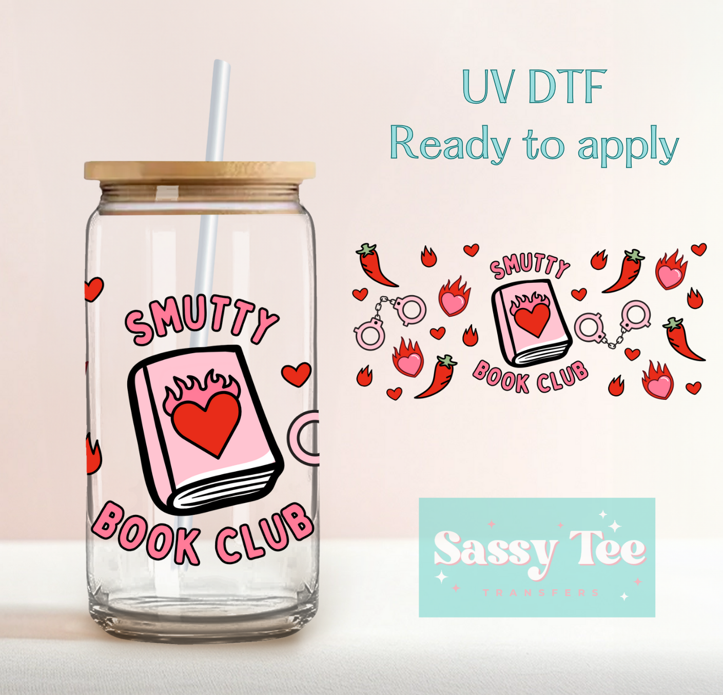 SMUTTY BOOK CLUB UV DTF CUP WRAP