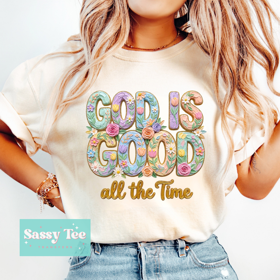 GOD IS GOOD PASTEL GOLD FAUX TEXTURE PAINT **Preorder/Restock Ships in 5-10 biz days**