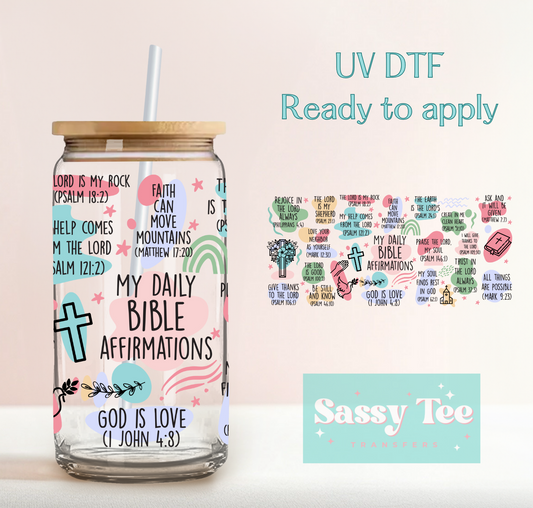 MY DAILY BIBLE AFFIRMATIONS UV DTF CUP WRAP *Limited Restock Starts shipping 9/3*