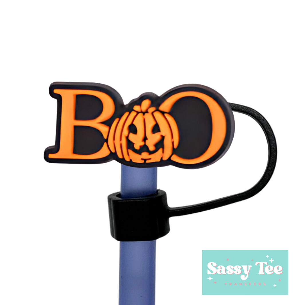 BOO PUMPKIN STRAW TOPPER Two size options