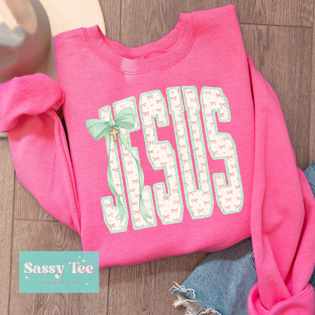 JESUS PINK MINT COQUETTE BOW **Preorder/Restock Ships in 5-10 biz days**
