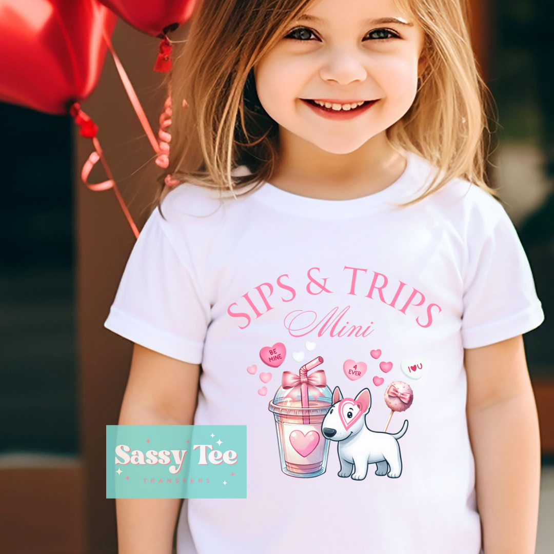 SIPS TRIPS MINI PINK BOW DOG VALENTINE Kids