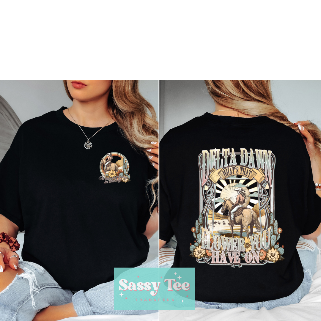 DELTA DAWN FLOWERS Front + Back Set **Preorder Ships in 5-10 biz days**