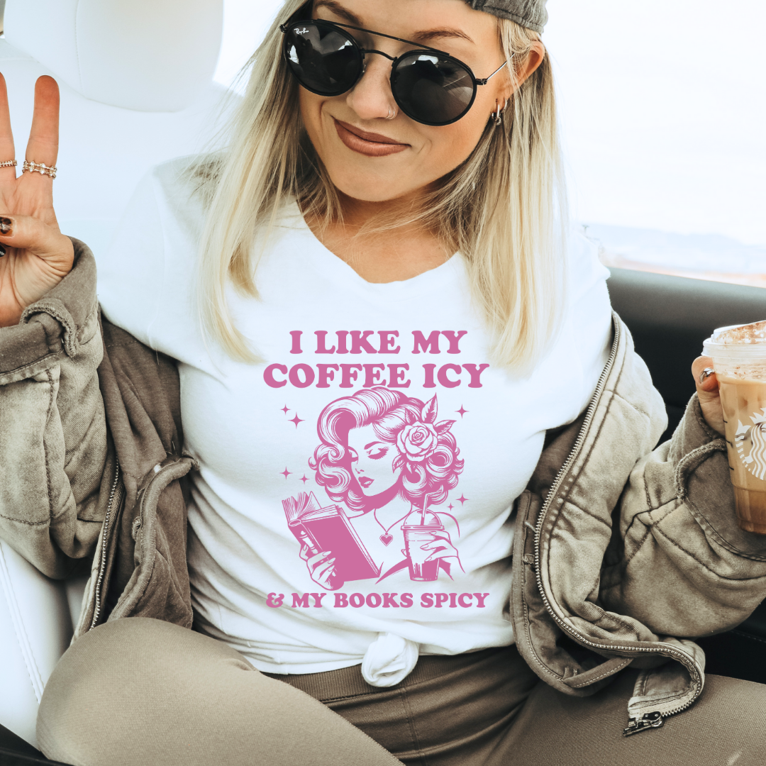 LIKE MY COFFEE ICY BOOKS SPICY PINK VINTAGE