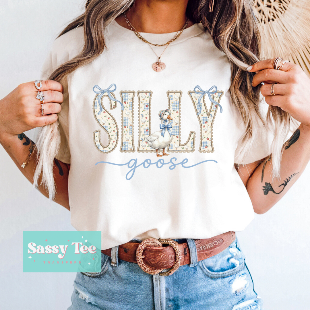SILLY GOOSE BLUE BOWS VINTAGE **Preorder/Restock Ships in 5-10 biz days**