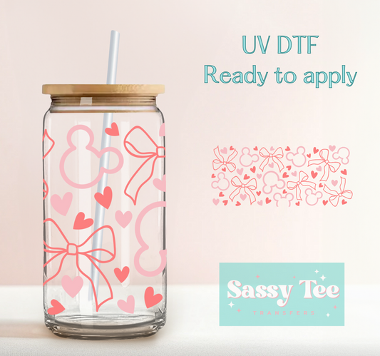 MOUSE COQUETTE BOWS UV DTF CUP WRAP