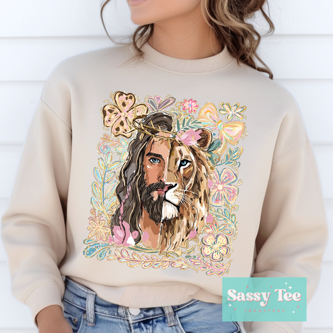 JESUS LION ART BOW FLORAL **Preorder/Restock Ships in 5-10 biz days**