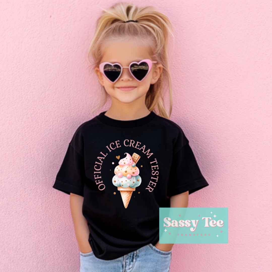 OFFICIAL ICE CREAM TESTER PINK Kids **Preorder, Ships in 5-9 biz days**