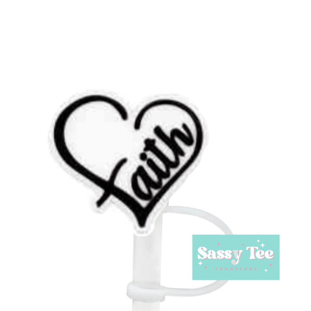 FAITH HEART STRAW TOPPER Two Sizes