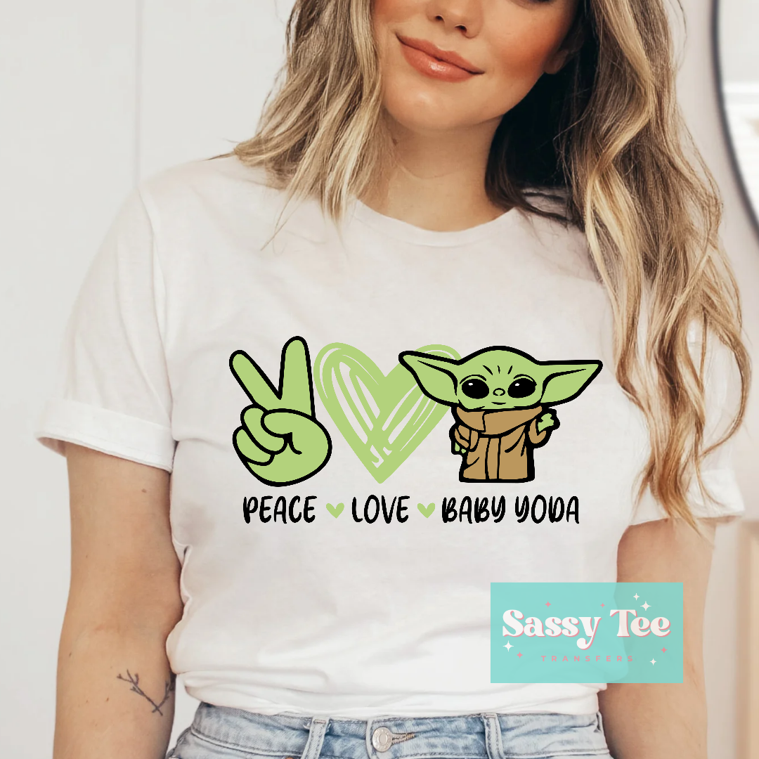 PEACE LOVE BABY YODA