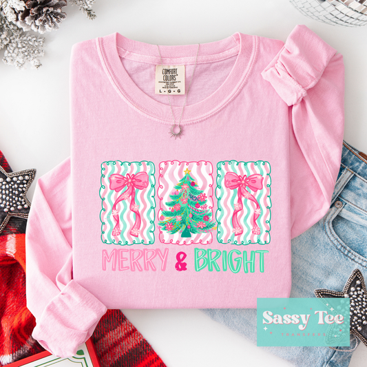 MERRY & BRIGHT PINK BOWS MINT **Preorder/Restock Ships in 5-10 biz days**