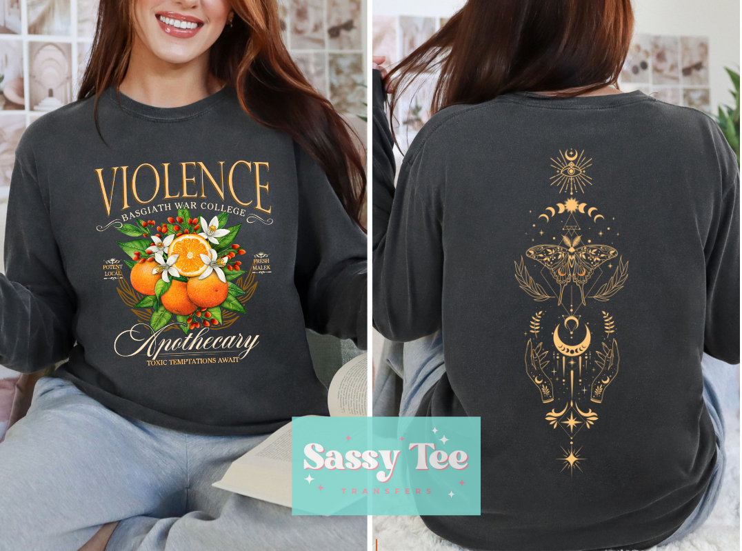 VIOLENCE APOTHECARY BOOK Front/Back Options