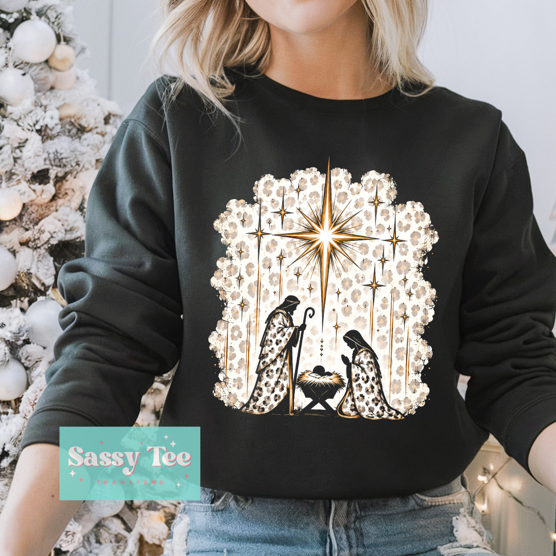 BABY JESUS MANGER CHRISTMAS STAR LEOPARD **Preorder/Restock Ships in 5-10 biz days**
