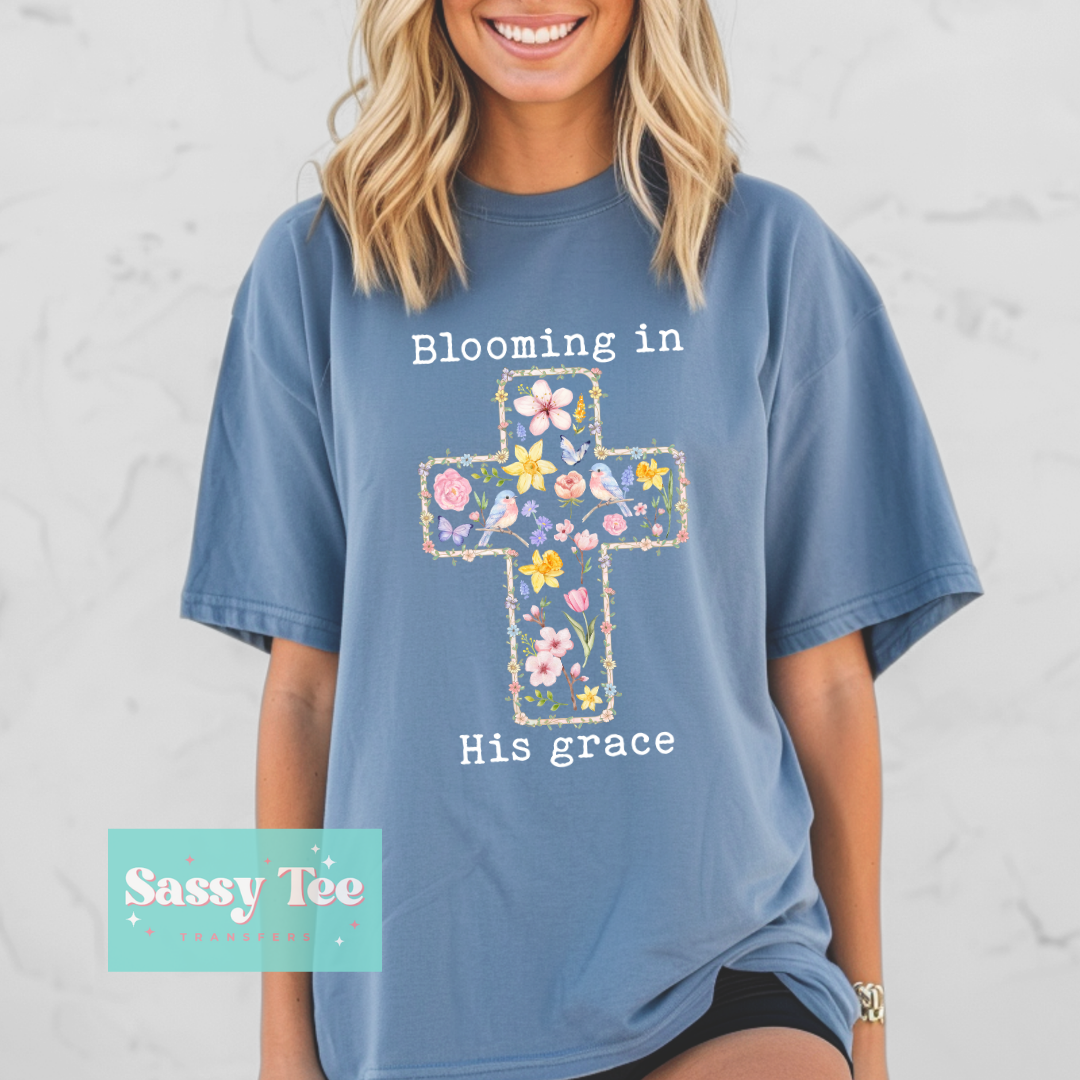 BLOOMING IN HIS GRACE FLORAL CROSS **Preorder/Restock Ships in 5-10 biz days**