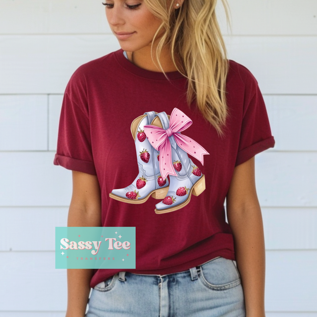 STRAWBERRY BOOTS BOW