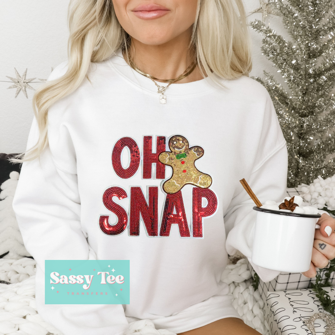 OH SNAP GINGERBREAD MAN CHRISTMAS PATCH
