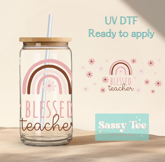 RETRO BLESSED TEACHER UV DTF CUP WRAP *Limited Restock Starts shipping 9/3*