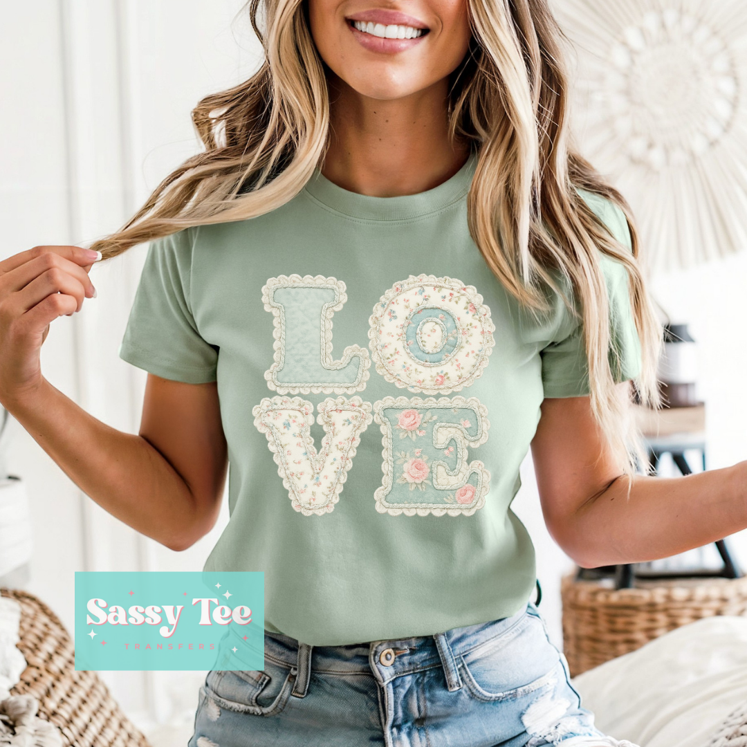 LOVE VINTAGE FLORAL FAUX LACE **Preorder/Restock Ships in 5-10 biz days**