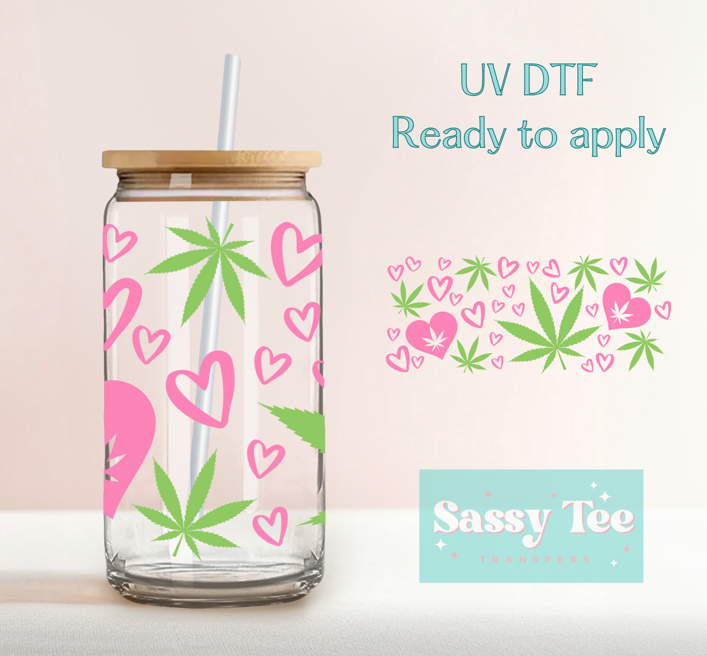 420 HEARTS UV DTF CUP WRAP