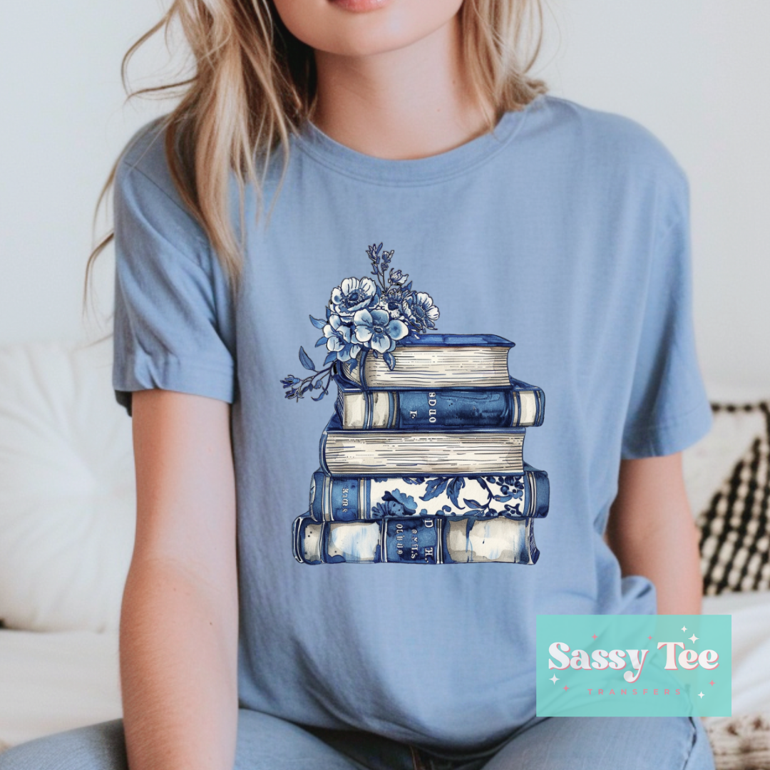 BOOKS BLUE FLORAL *Preorder Ships in 5-10 biz days*