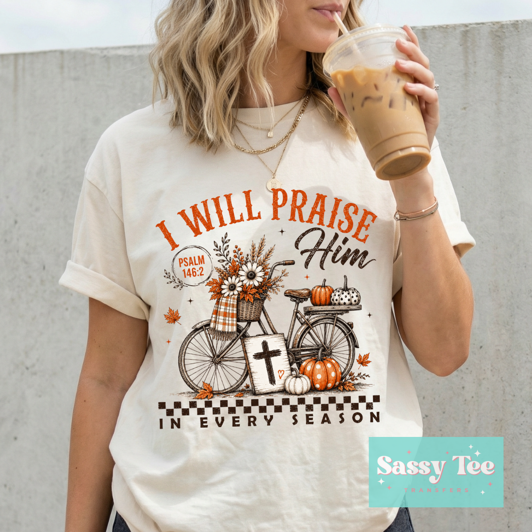 I WILL PRAISE HIM FALL RETRO BICYCLE **Preorder/Restock Ships in 5-10 biz days**