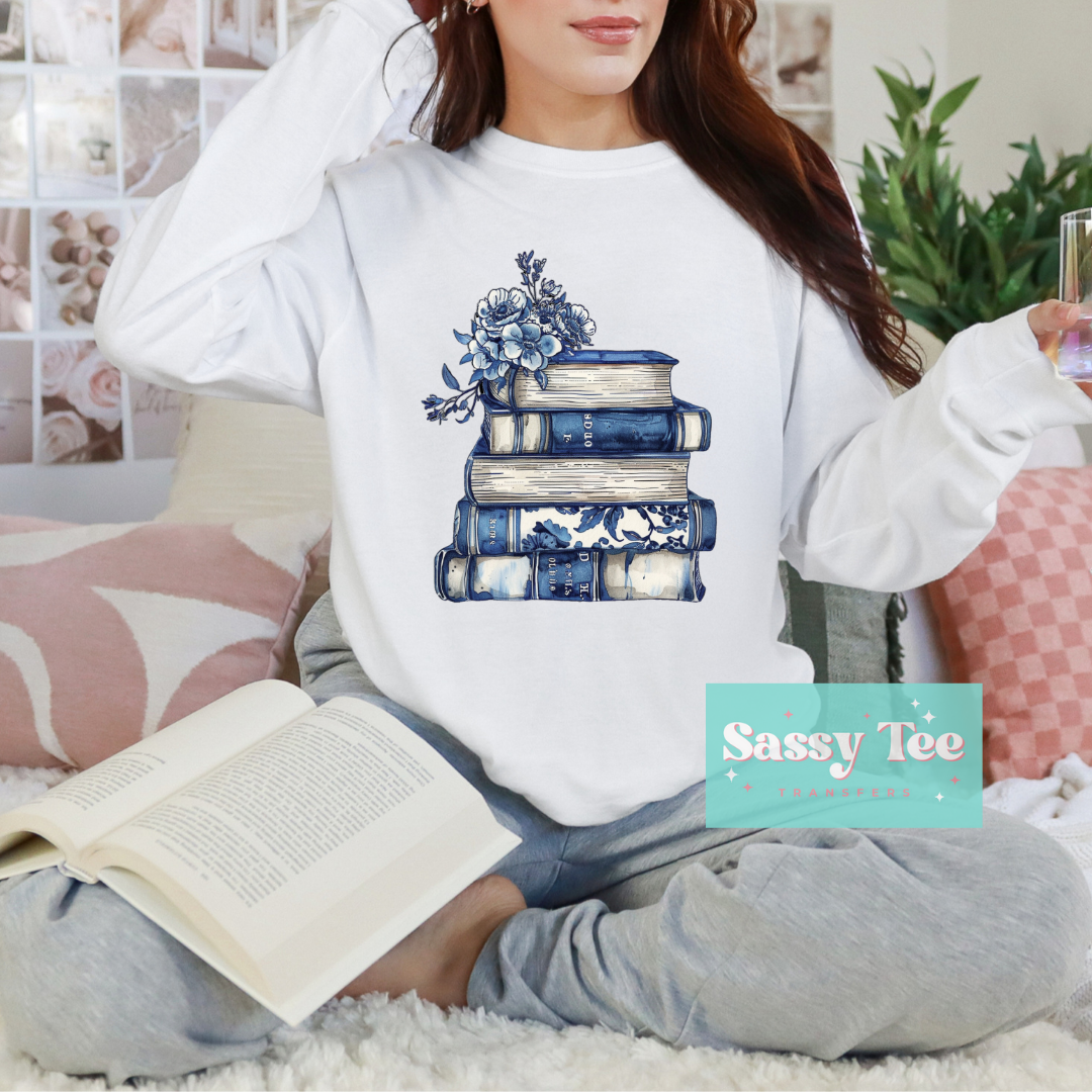 BOOKS BLUE FLORAL *Preorder Ships in 5-10 biz days*