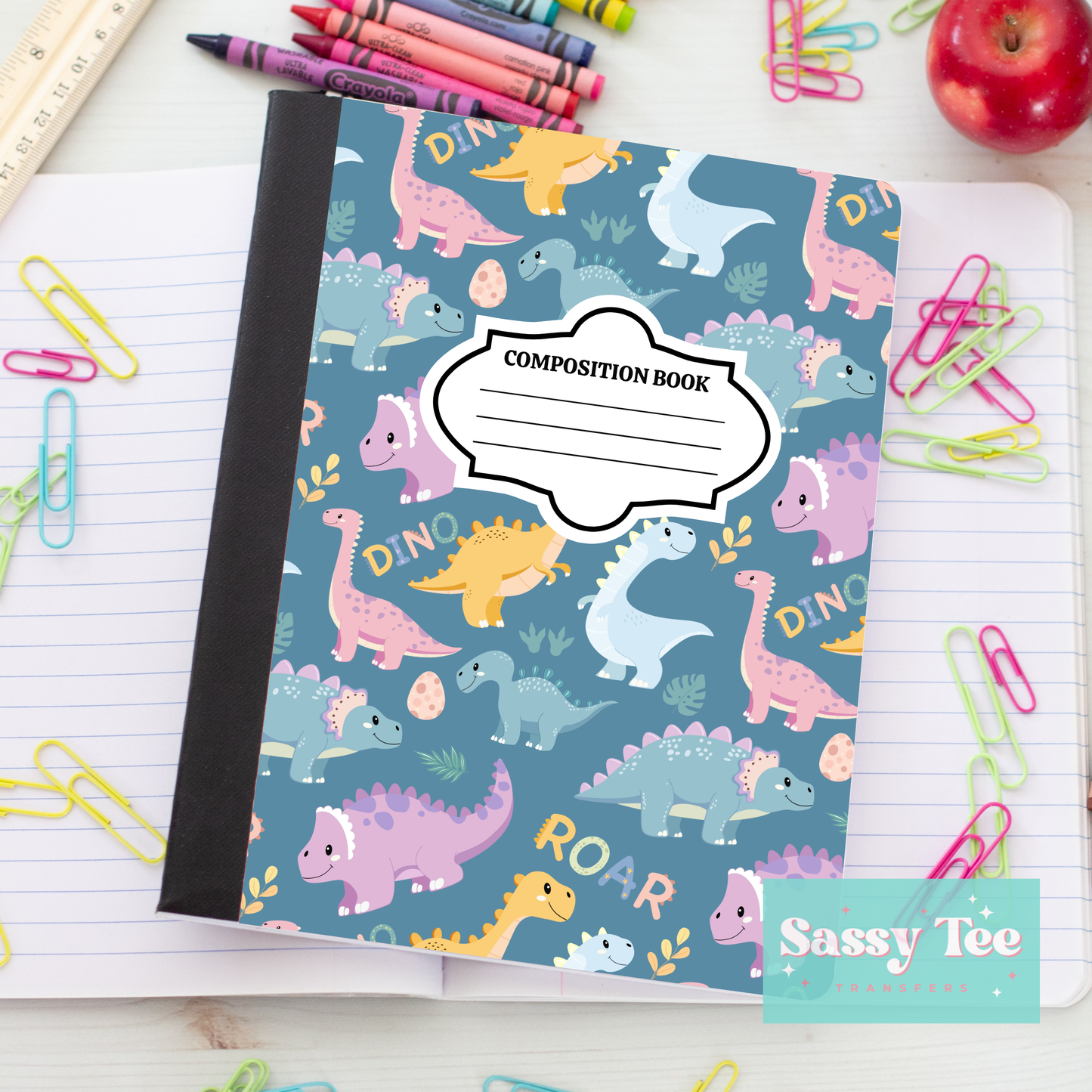 DINOSAURS BLUE Peel + Stick Notebook Cover SET