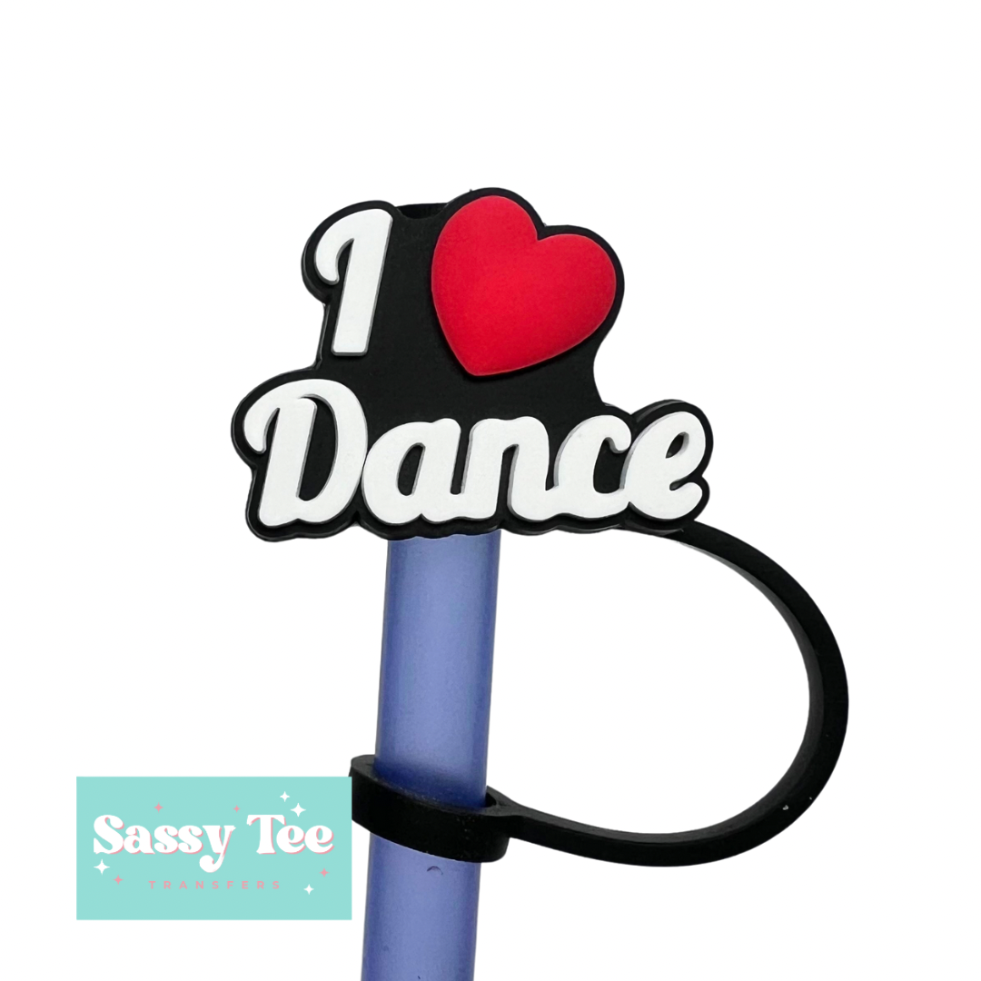 I LOVE DANCE STRAW TOPPER
