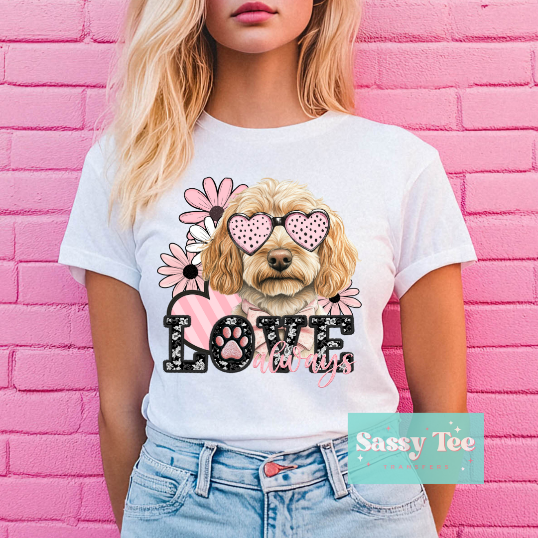 GOLDENDOODLE LOVE BLACK FAUX LACE VALENTINE **Preorder/Restock Ships in 5-10 biz days**