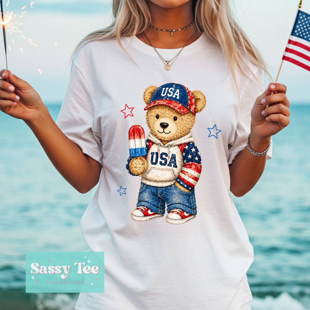 USA TEDDY BEAR POPSICLE Adult **Preorder/Restock Ships in 5-10 biz days**