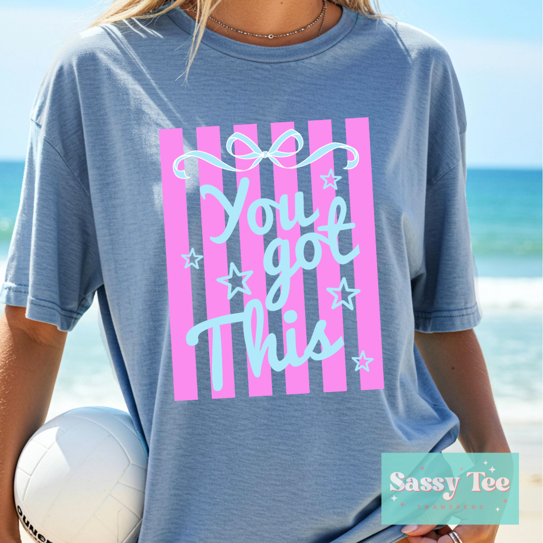 YOU GOT THIS PREPPY PINK BLUE **Preorder/Restock Ships in 5-10 biz days**